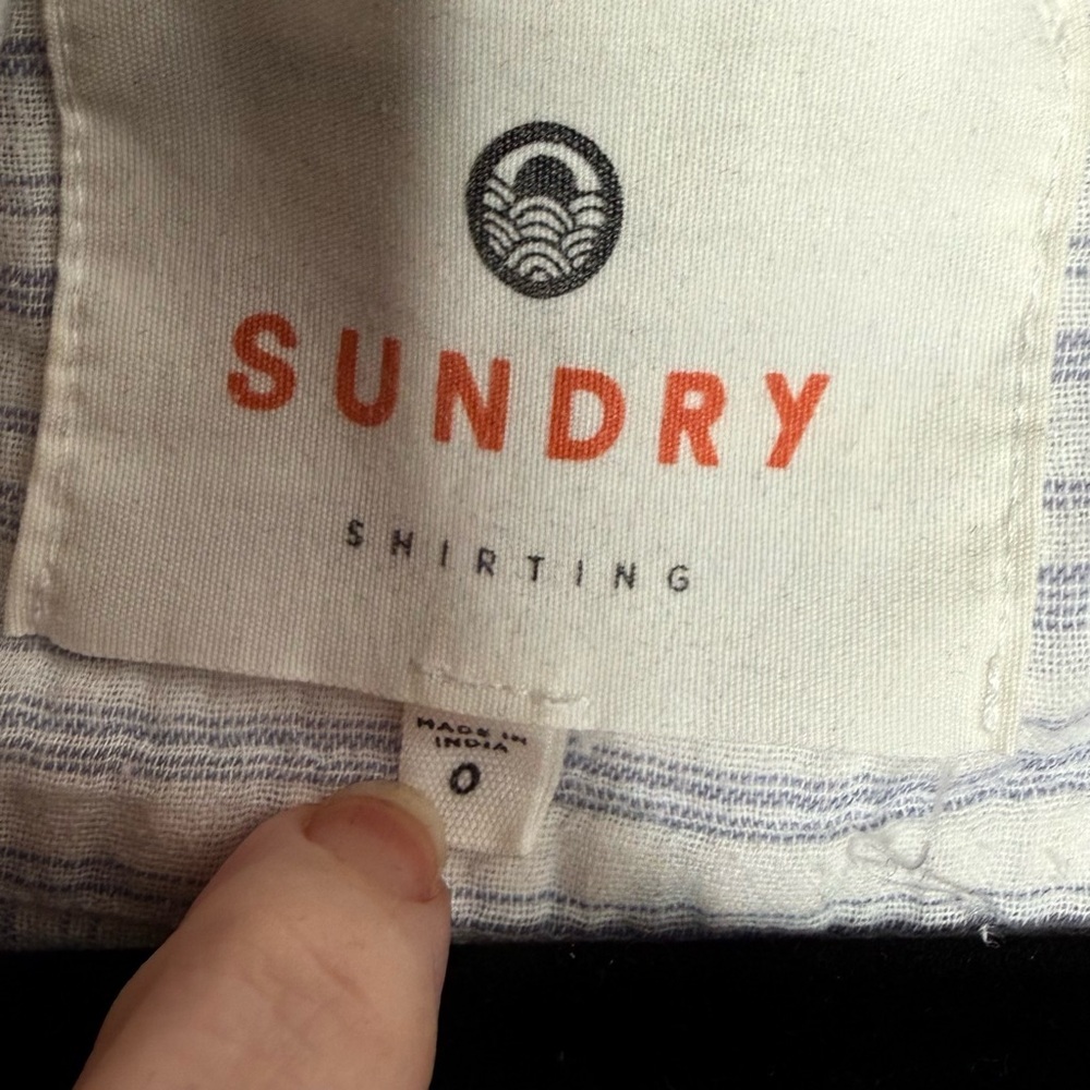 Sundry Malibu Stripe Button Down Shirt Cotton Beachy Relaxed Size 0 Coastal - Picture 4 of 6